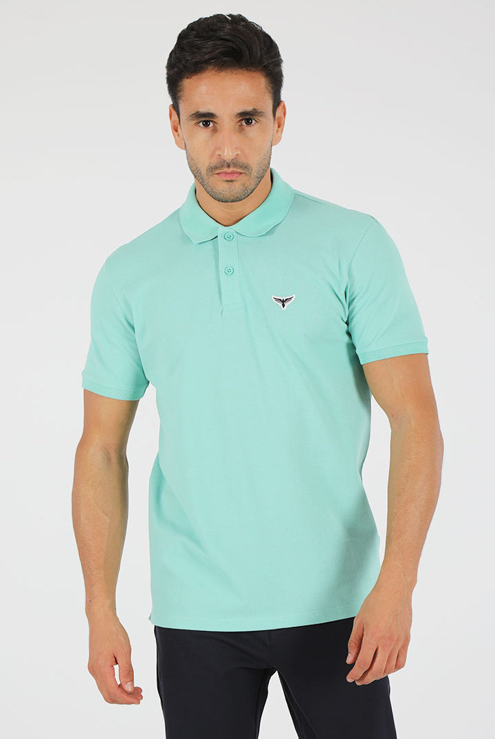 alt="Francisco Tolli light green slim solid t-shirt/polo front view"