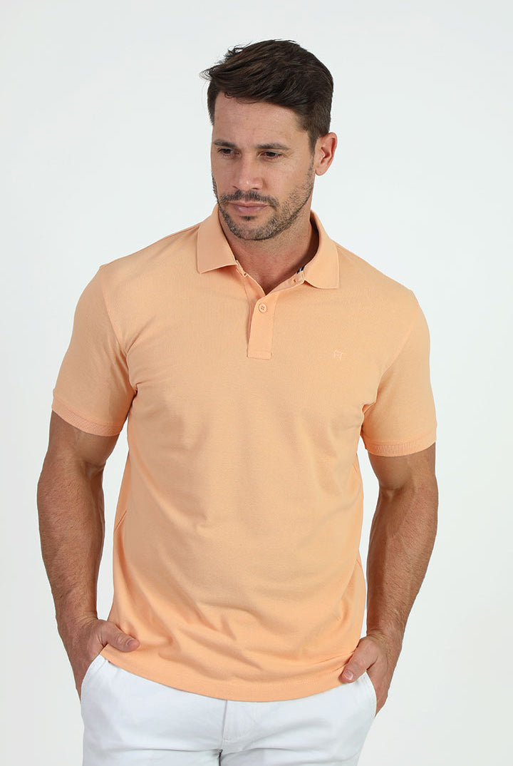 alt="Francisco Tolli peach fuzz slim solid t-shirt/polo front view"