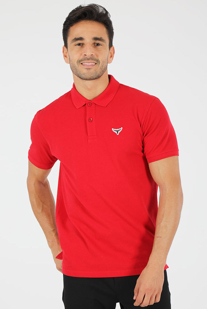 alt="Francisco Tolli red slim solid t-shirt/polo front view"