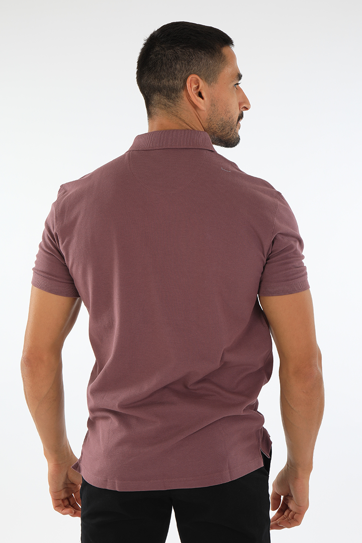alt="Francisco Tolli grape slim solid t-shirt/polo back view"