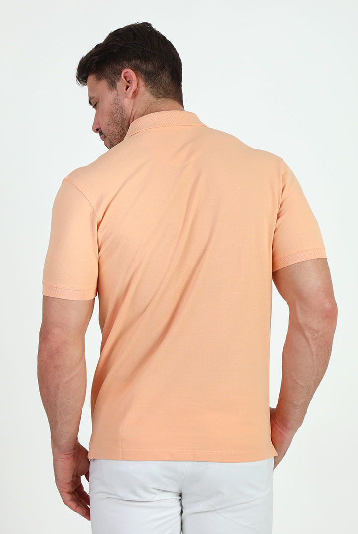 alt="Francisco Tolli peach fuzz slim solid t-shirt/polo back view"