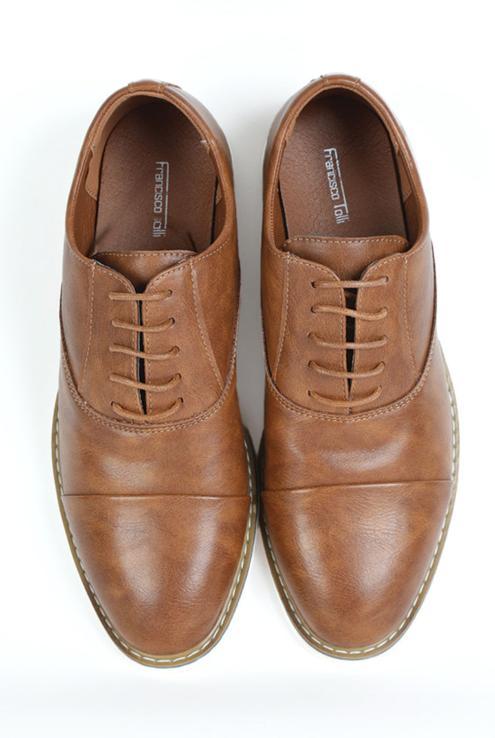alt="FRANCISCO TOLLI regular brown lace-up shoes men's footwear top view"