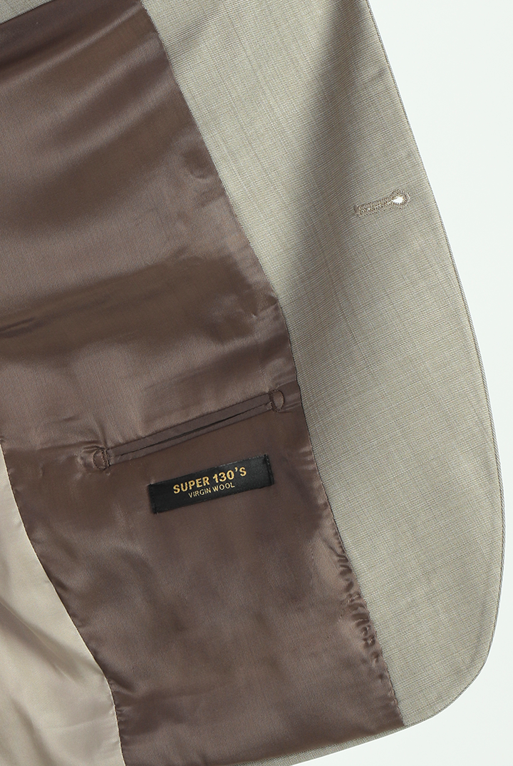 alt="DKS navy slim fit fresco formal suit left inner pocket and lining detail"