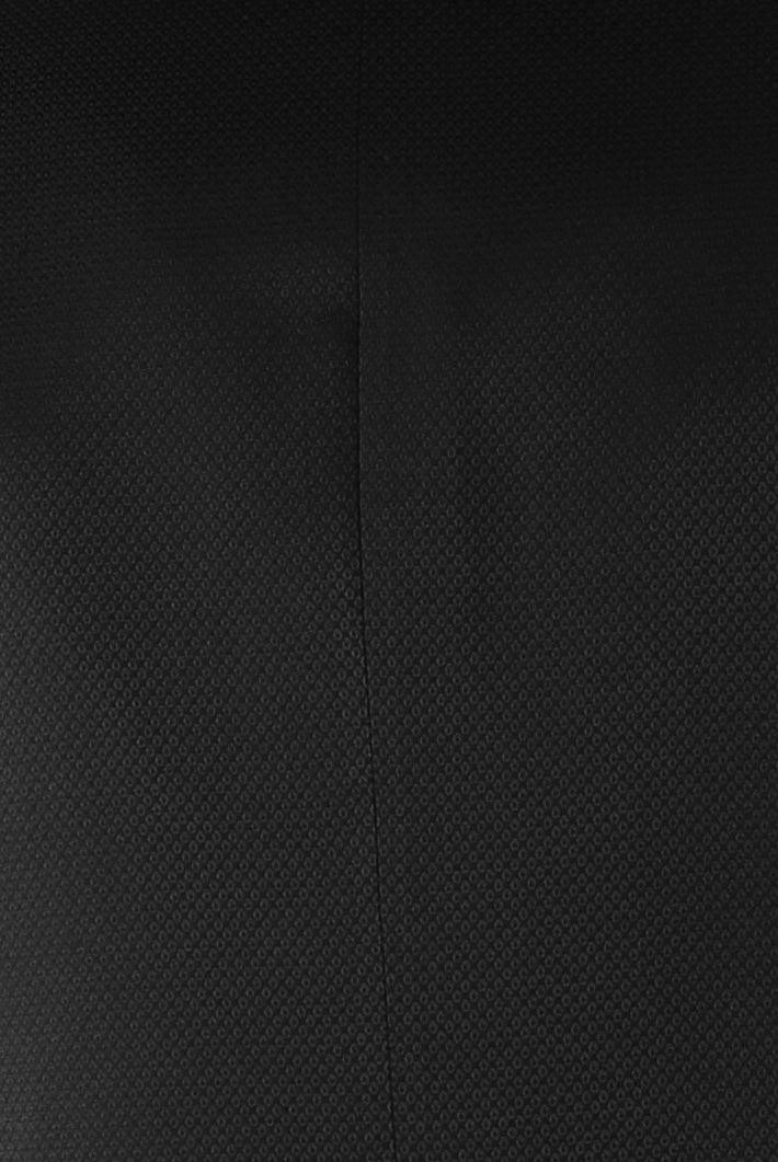 alt="DKS black slim tuxedo fabric texture close up"