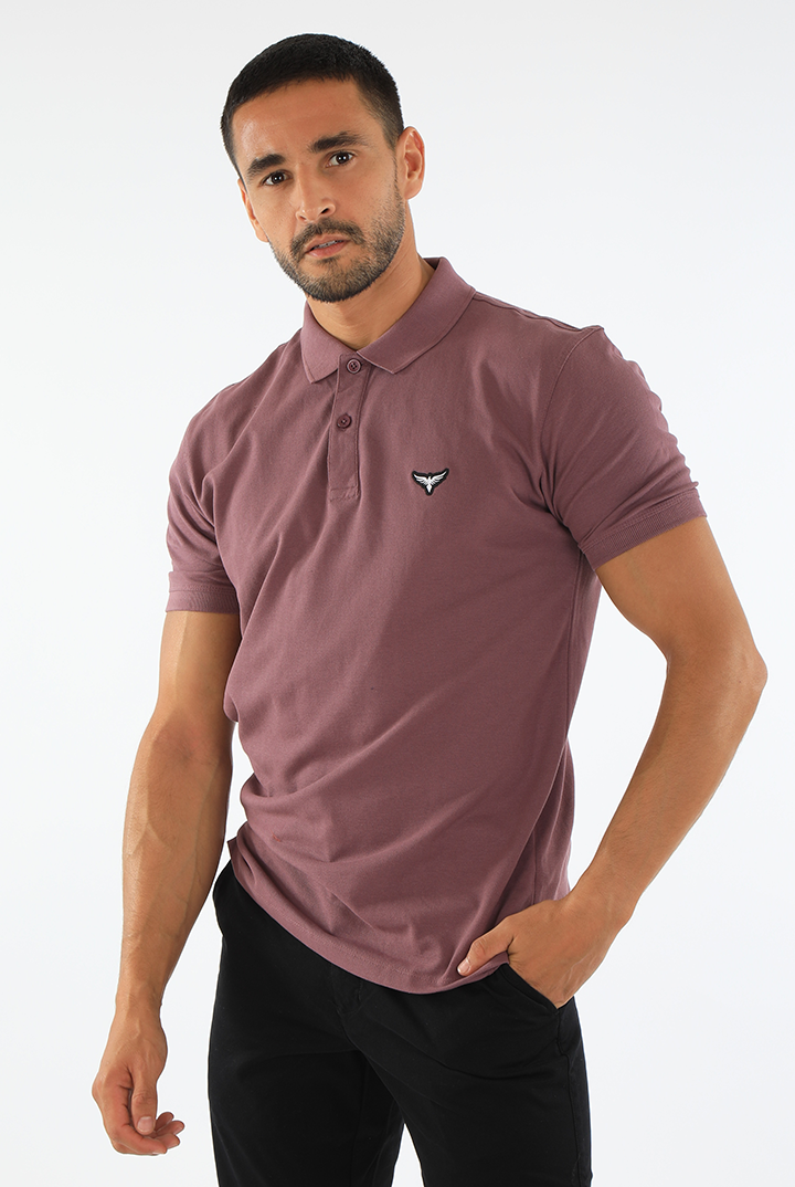 alt="Francisco Tolli grape slim solid t-shirt/polo front view"