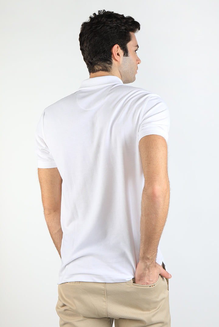 alt="Francisco Tolli white slim solid t-shirt/polo back view"