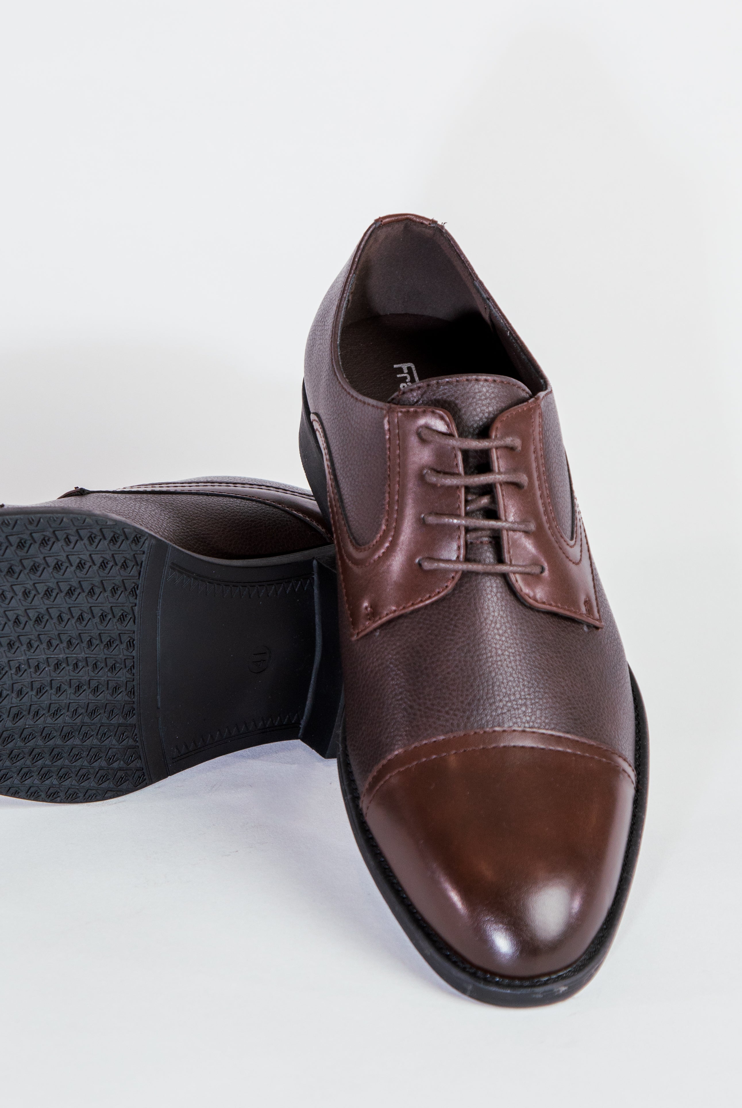 alt="FRANCISCO TOLLI regular lace up shoe formal brown angled view"