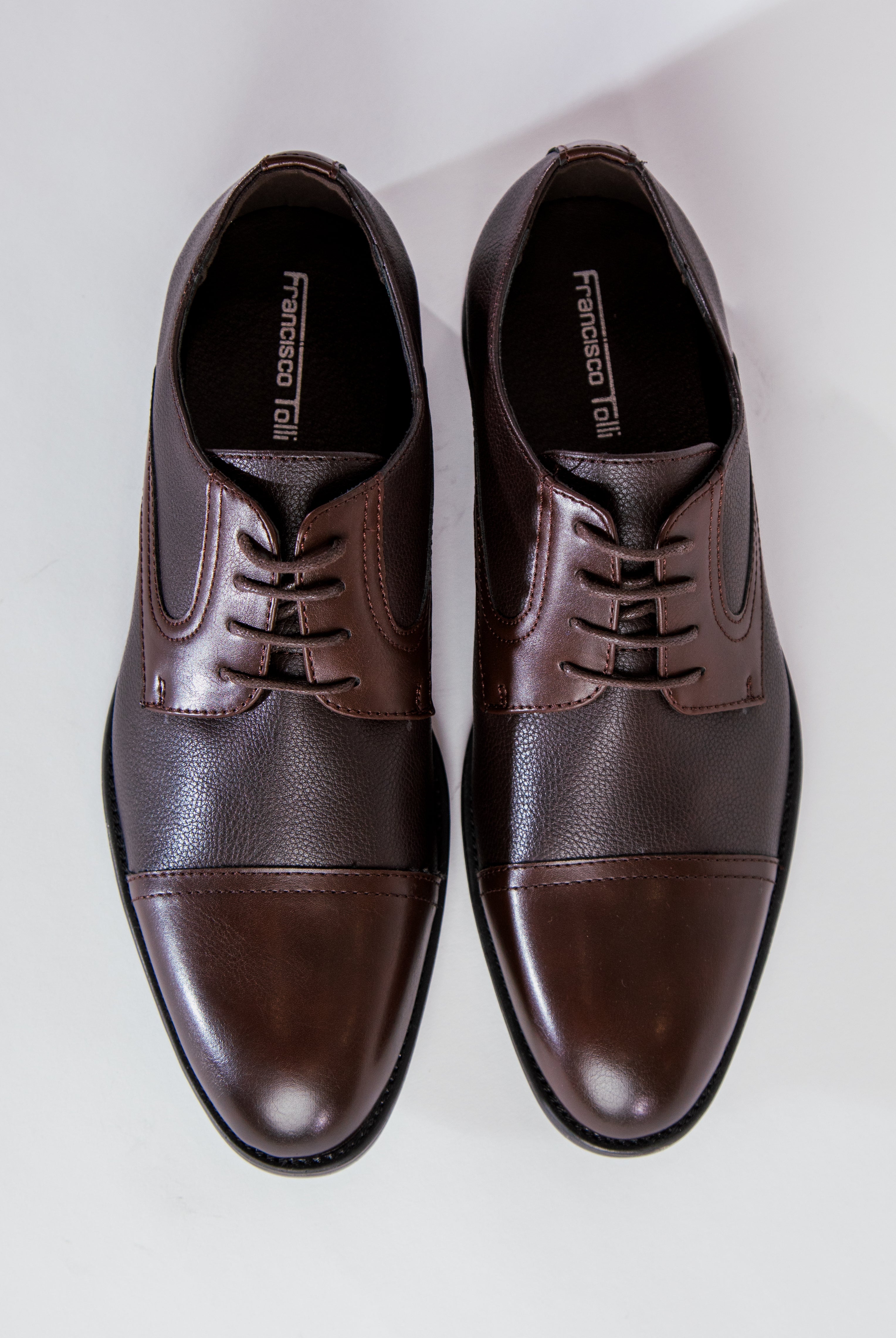 alt="FRANCISCO TOLLI regular lace up shoe formal brown top view"