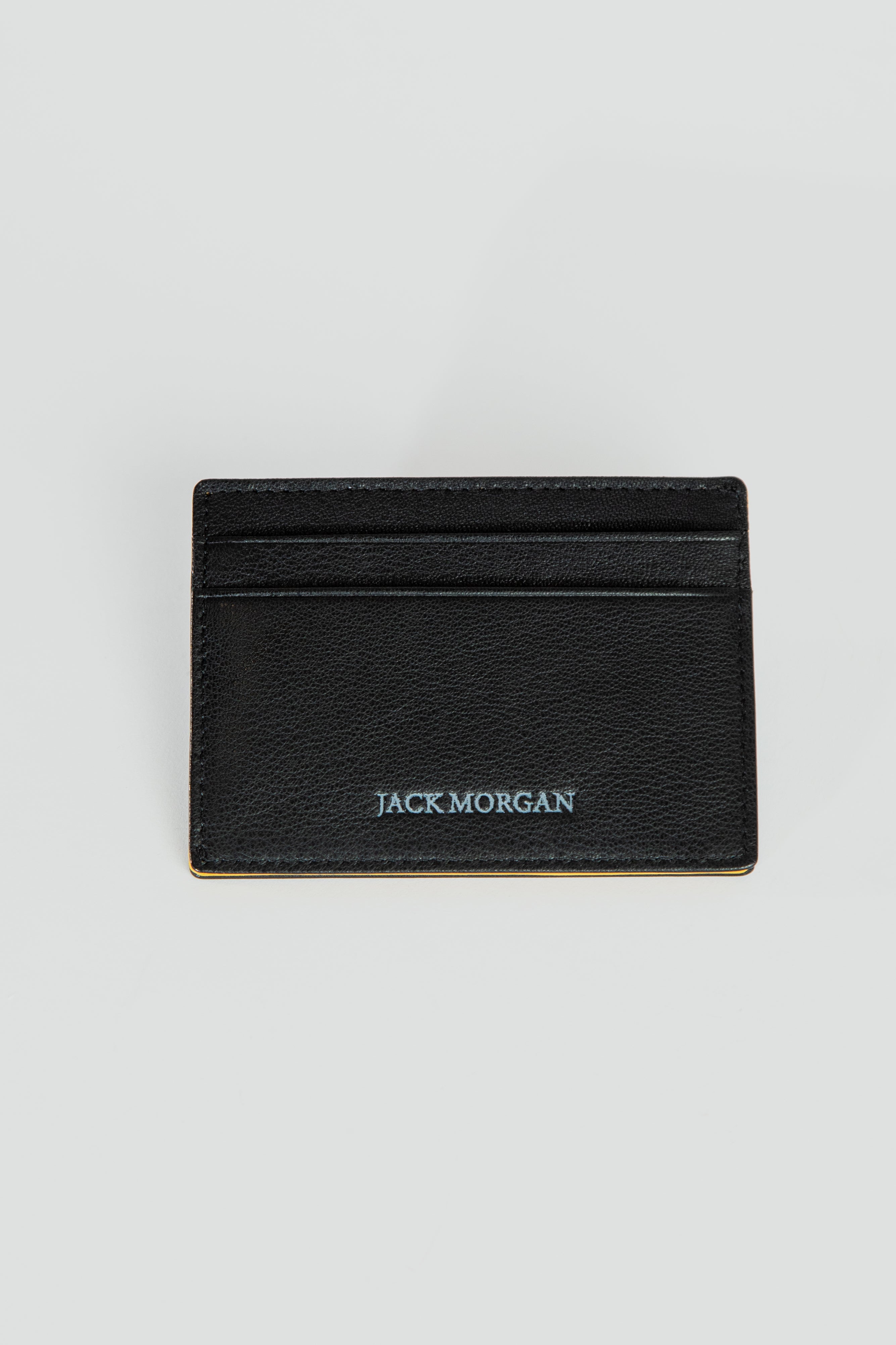 alt="JACK MORGAN card holder double side accessories black front view"