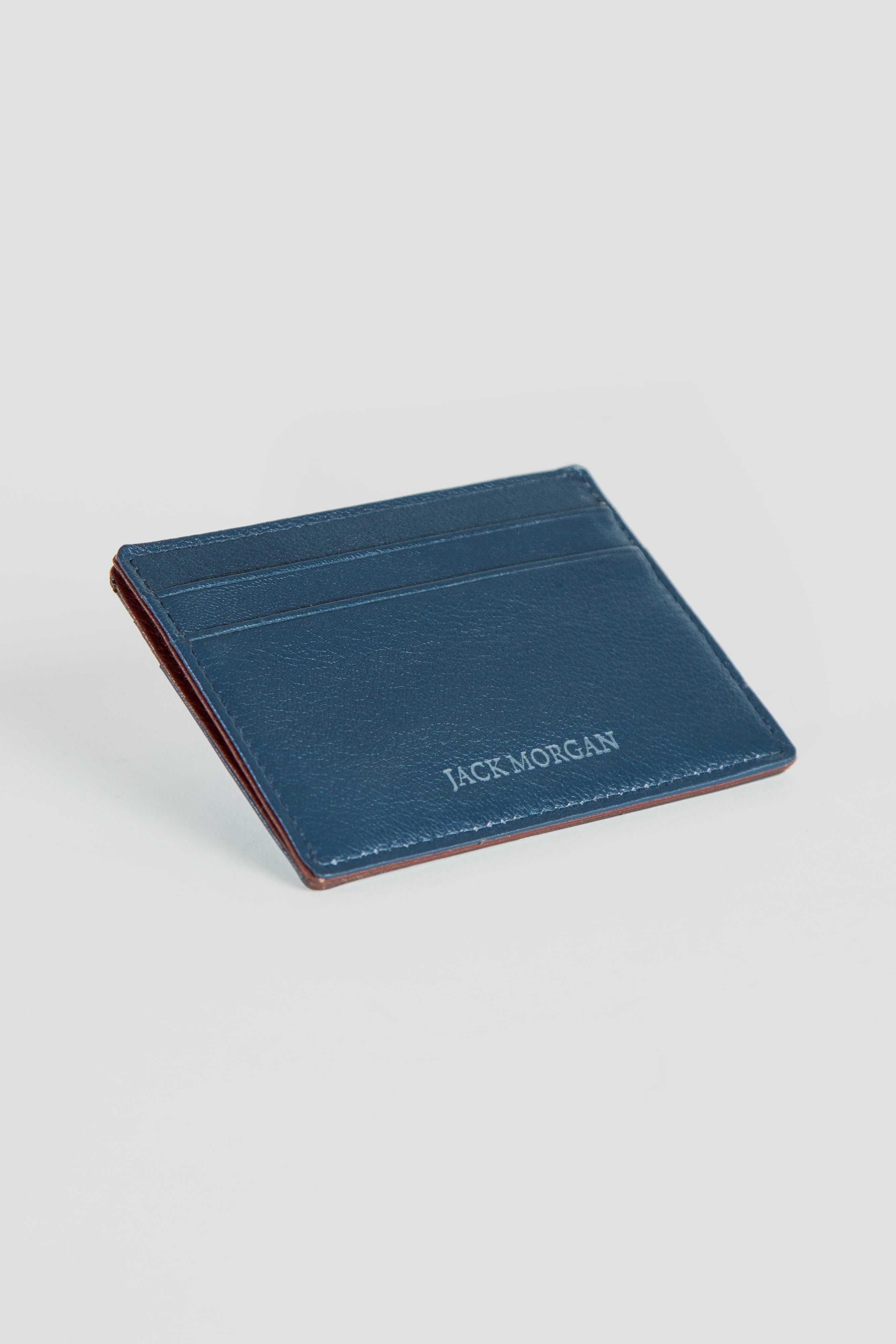 alt="JACK MORGAN card holder double side accessories navy side view"