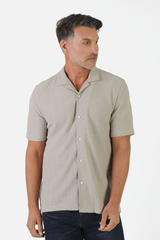 DKS TAILORED JACQUARD CASUAL HALF SLEEVE WITH LAPEL SHIRT CASUAL HALF SLEEVE
