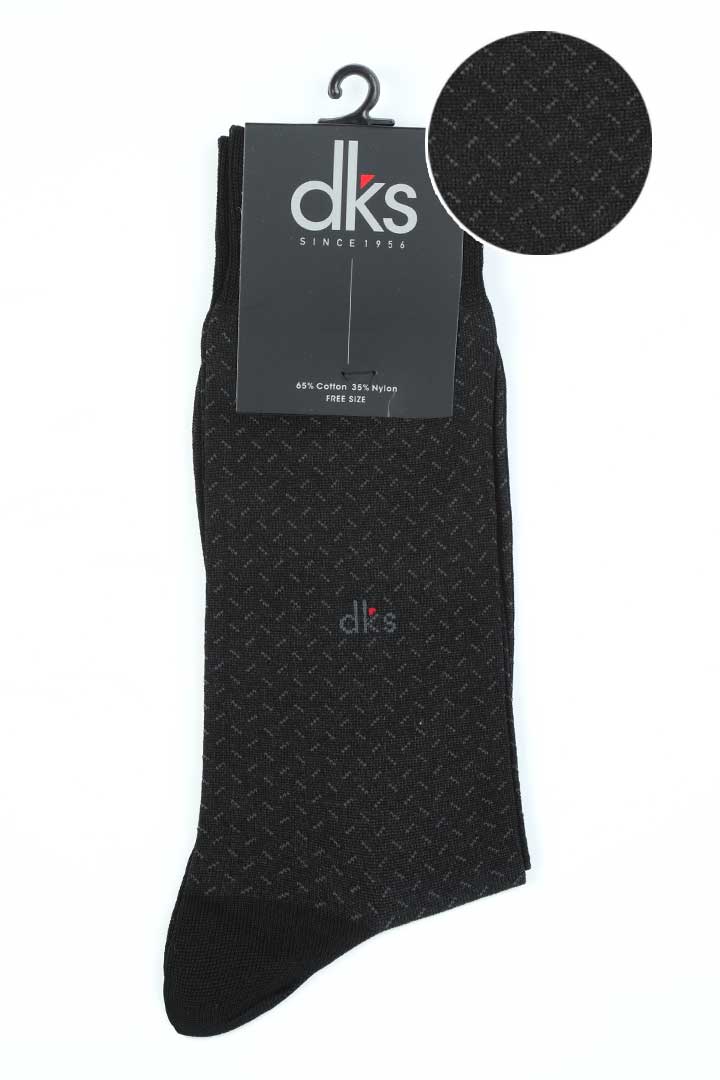 alt="DKS designed socks formal crew socks grey fabric texture view"