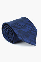 alt="JACK MORGAN classic designed blue tie men's accessories front view"
