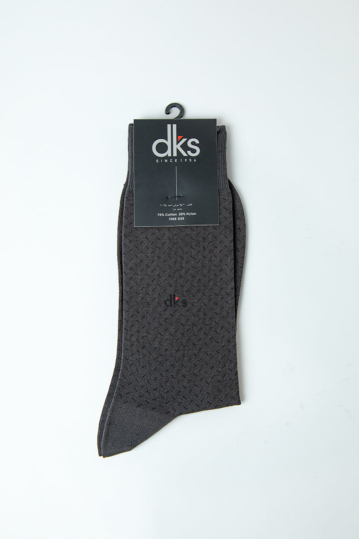 alt="DKS designed socks formal crew socks grey front view"