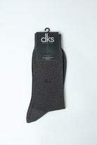 alt="DKS designed socks formal crew socks grey front view"