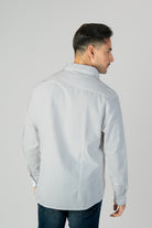alt="Jack Morgan white slim oxford casual full sleeve shirt back view"