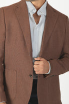 alt="Jack Morgan brick slim texture jacket casual close view"