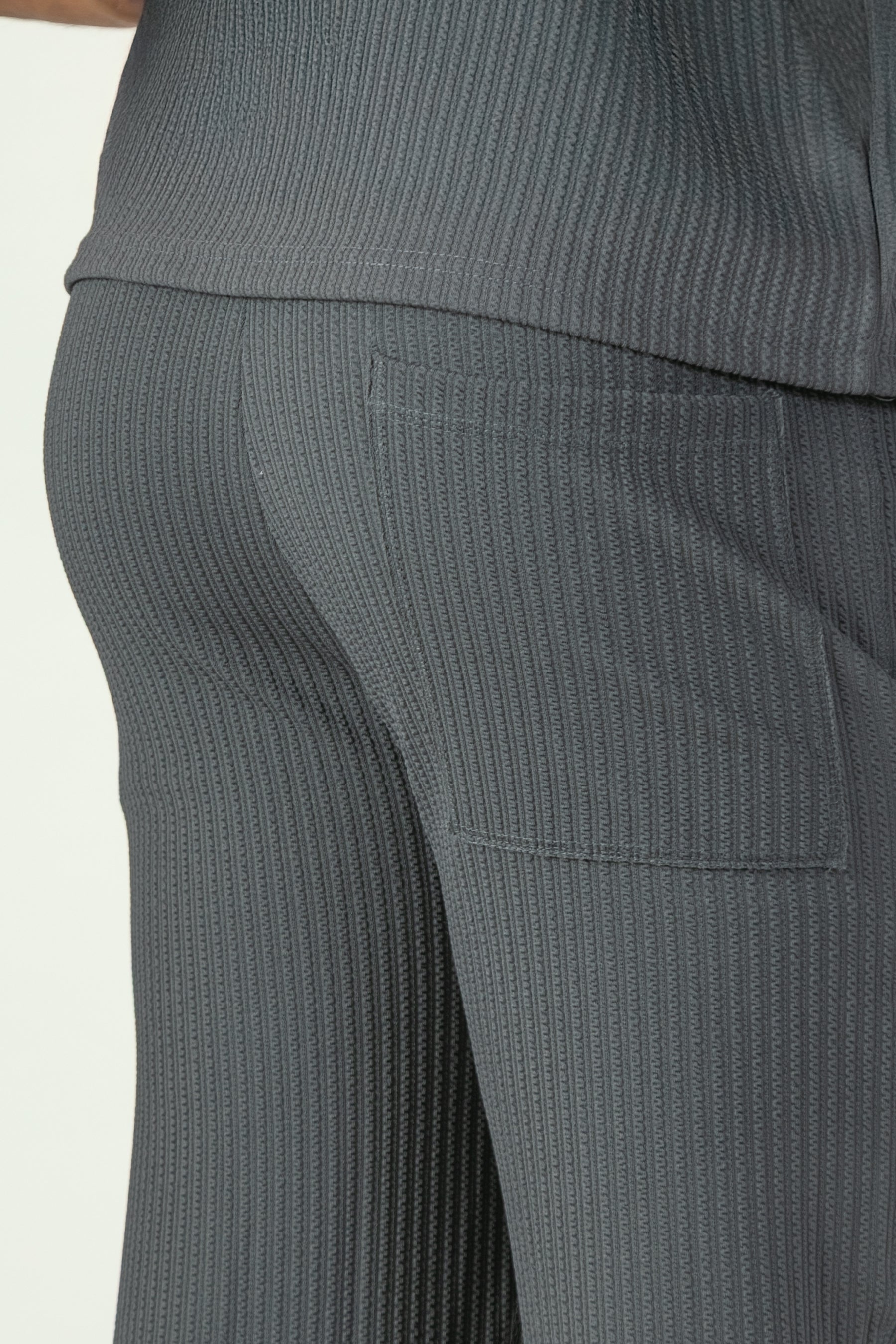 alt="Jack Morgan grey straight fit knitted casual co-ord trouser with lace back view"