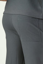 alt="Jack Morgan grey straight fit knitted casual co-ord trouser with lace back view"