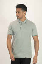 alt="Francisco Tolli grey slim solid melange t-shirt/polo front view"