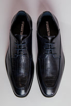 alt="FRANCISCO TOLLI regular lace up shoe formal navy top view"