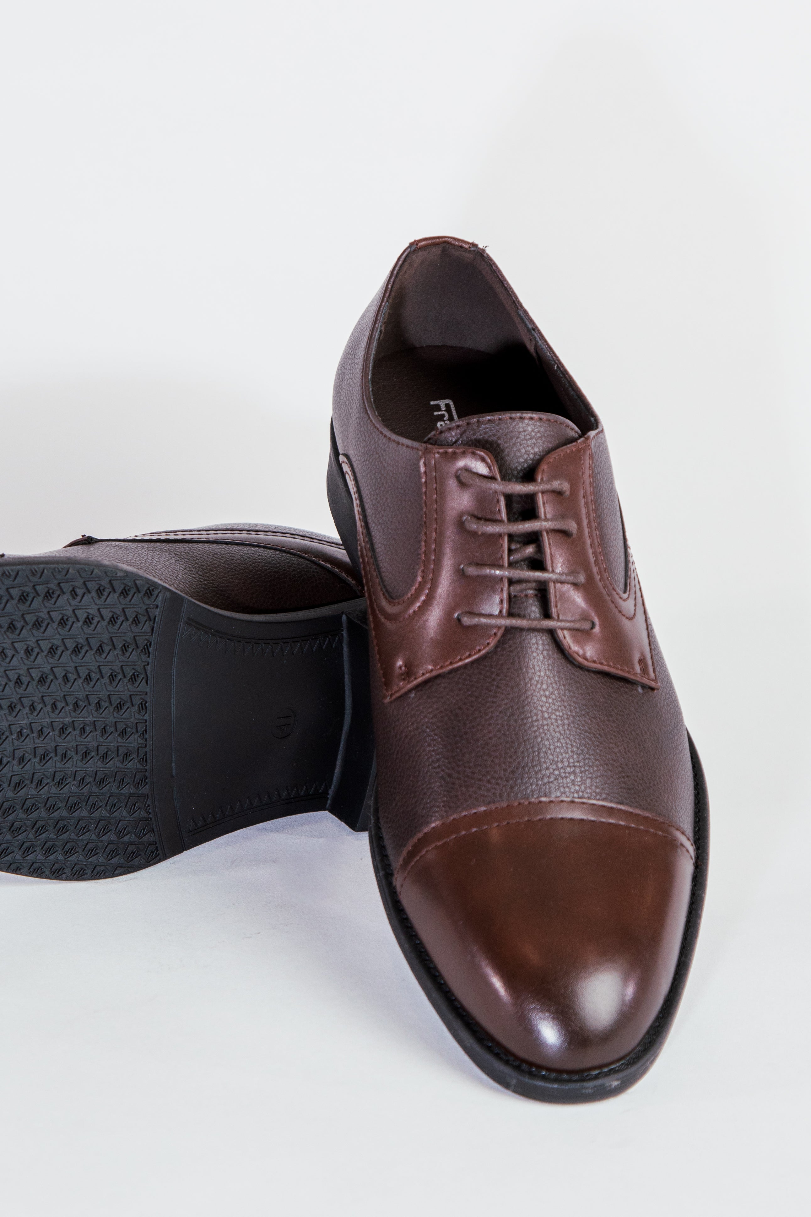 alt="FRANCISCO TOLLI regular lace up shoe formal brown angled view"