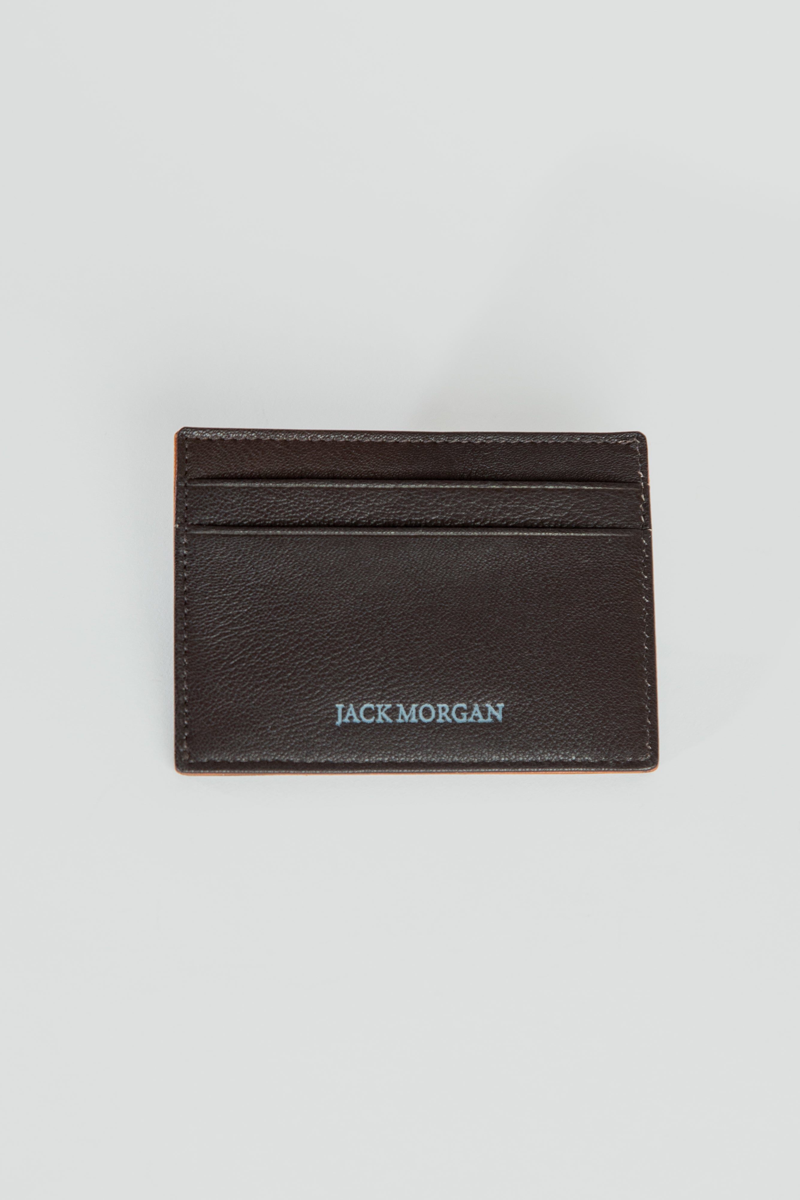 alt="JACK MORGAN card holder double side accessories brown front view"