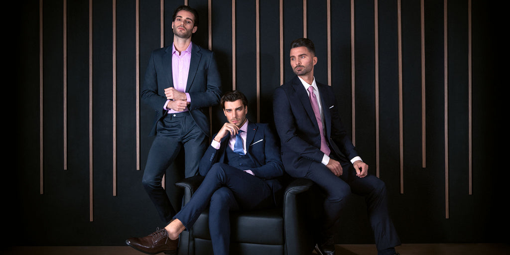 Exude confidence and style with our impeccably tailored suits. Elevate your wardrobe with sophistication, embodying the essence of success. Discover the epitome of modern elegance as three men in suits redefine sartorial excellence.