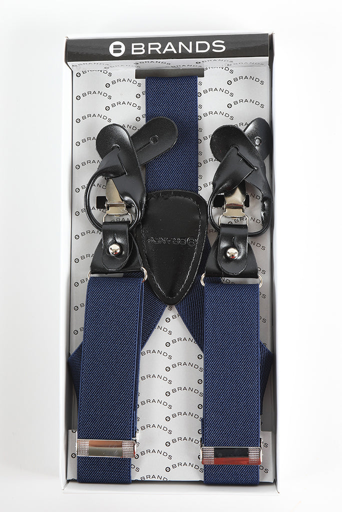 BRANDS elastic navy suspenders are the latest accessories which are popular in the market. The BRANDS elastic navy suspenders accessories go well on a light color or a white shirt and formal trousers. These elastic navy suspenders from BRANDS are available online at the lowest price along with more accessories.